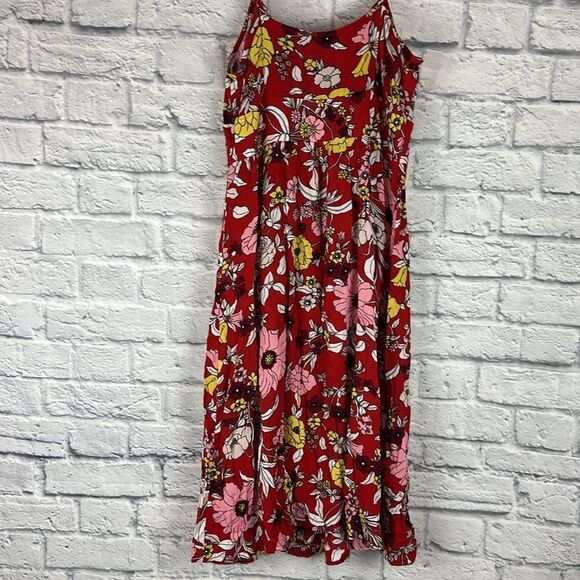 Loft Beach Red Floral Spaghetti Strap Dress NWT Size 8 - Picture 7 of 8